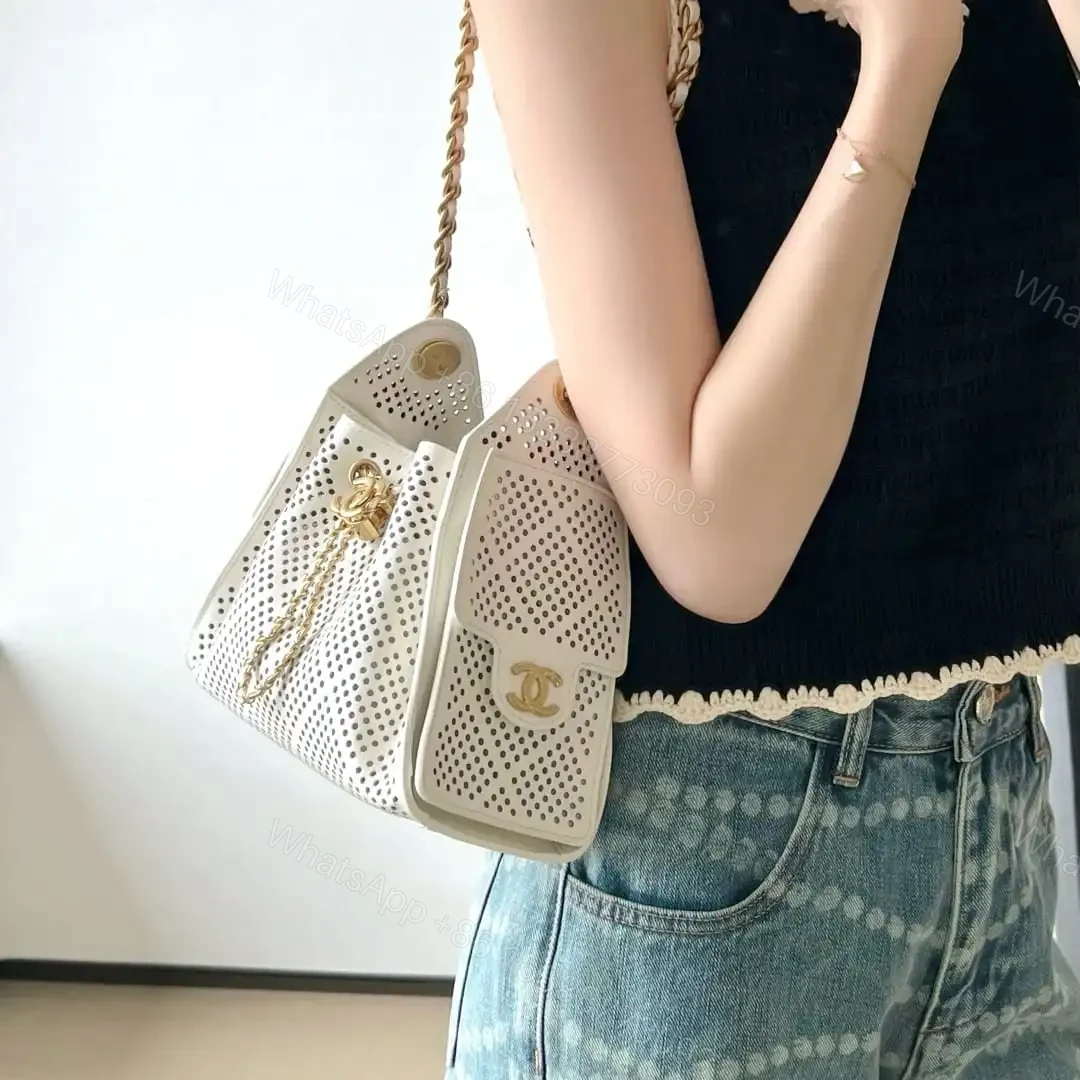 View 21 of 高仿Chanel*26P/25Bag系列AS5631小牛皮鏤空單肩包白色免檢版