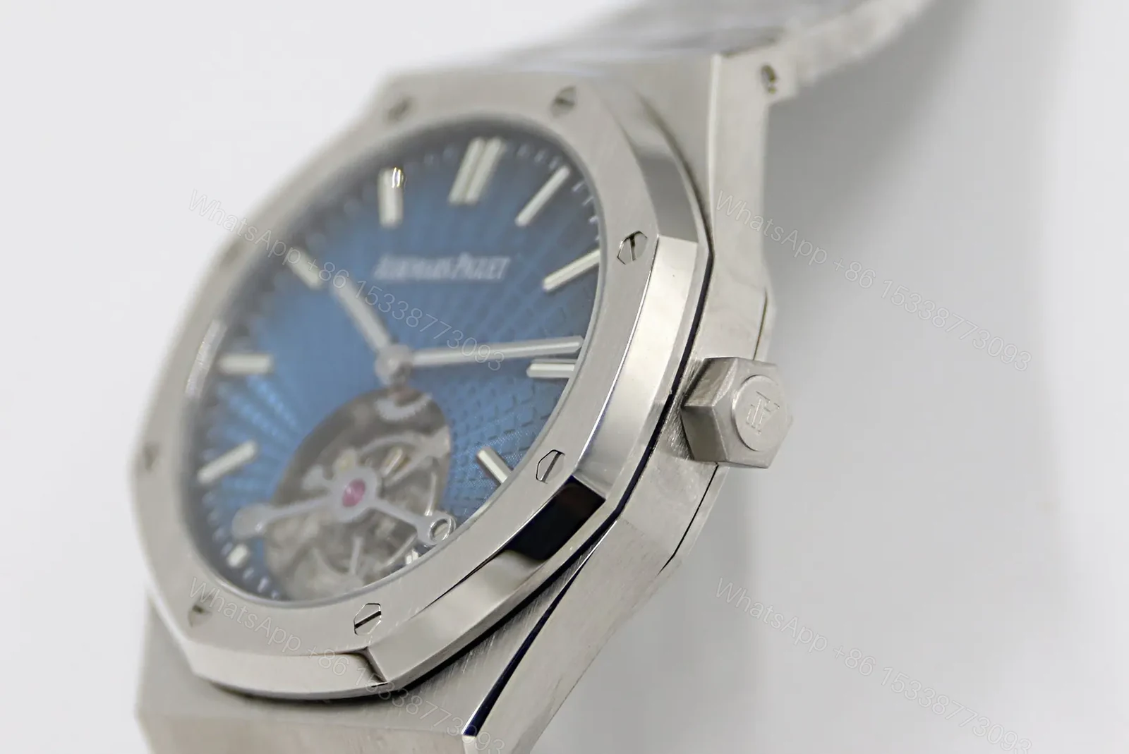 View 4 of APS Factory Audemars Piguet Royal Oak Ultra-Thin Tourbillon Watch – Blue Dial, Stainless Steel Case, V2 Upgrade Edition 2020 Model 26522CE.00.1220TI.01