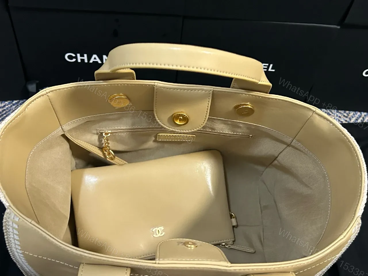 View 6 of Gold-Tinted Luxe Tote Set: City-Ready Everyday Luxury