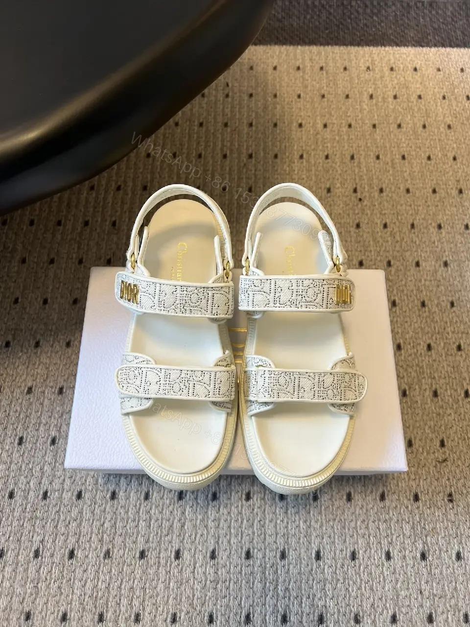 View 4 of Textured White Sandals: Lux Comfort Platform