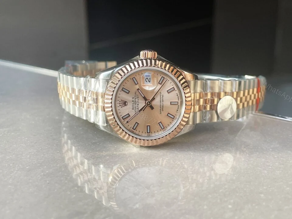 View 4 of Rolex Datejust 28mm 904L RG/SS Champagne Dial A2671
