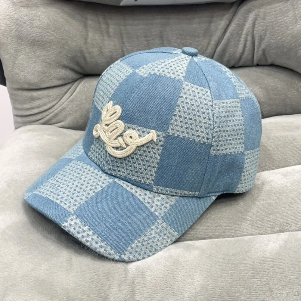 View 3 of Louis Vuitton Damier Denim 3D Baseball Cap Denim Blue M7534M