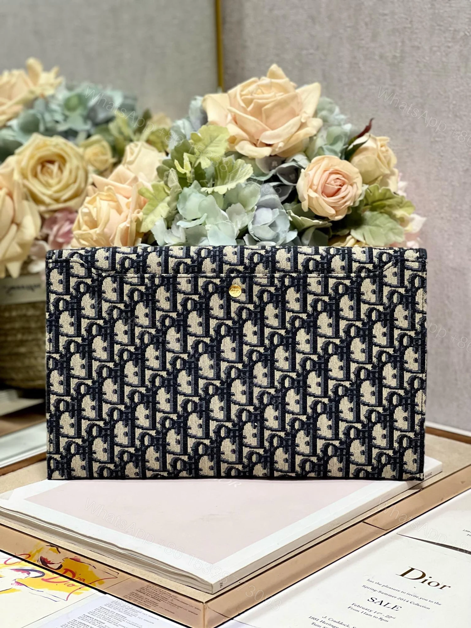 View 8 of Dior 30 Montaigne Avenue Monogram Handbag Like Auth 30x18x2cm