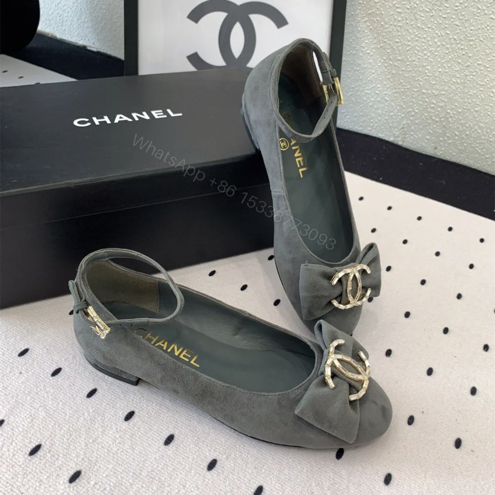 View 4 of 高仿Chanel*24K系列G46022A絲絨塔扣瑪麗珍鞋灰色免檢版