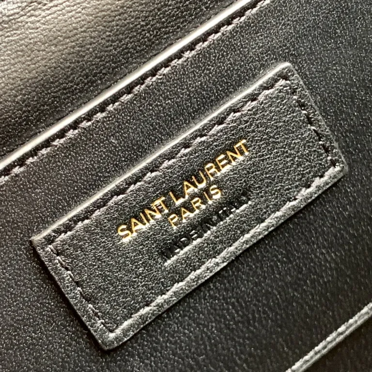 View 4 of Black Calfskin Quilted Crossbody â€“ YSL-Inspired Diamond-Quilted Luxury Bag