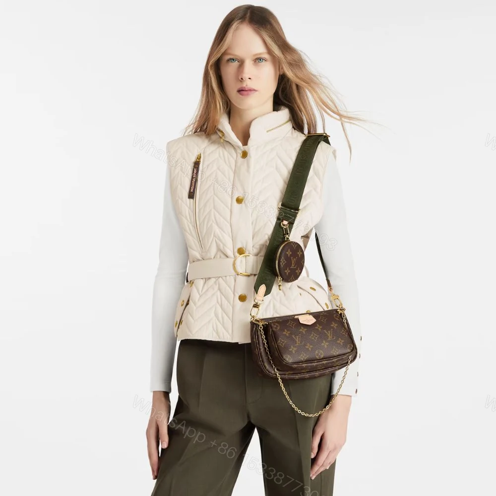 View 9 of Louis Vuitton Multi Pochette Accessoires Monogram Khaki 24cm M44813