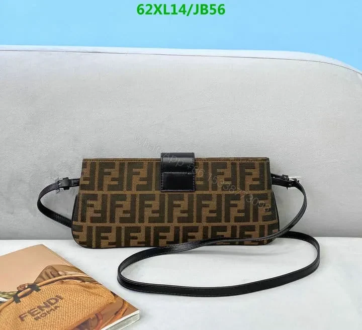 View 8 of Fendi AAAA Copy Baguette Brown Fabric Bag JB573628 – Chic and Stylish