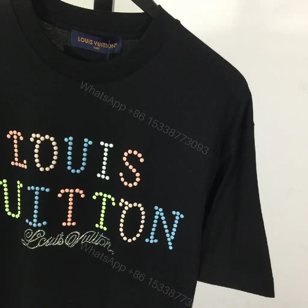 View 4 of Rainbow Logo Tee, Cotton Blend, Street-Luxe, Luxe Graphic, T-Shirt