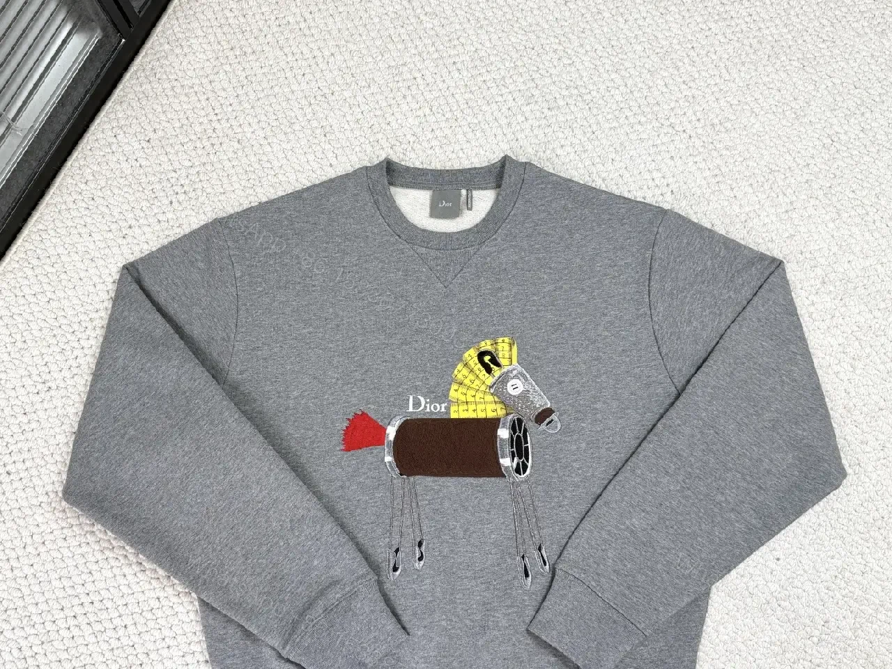 View 7 of Grey Embroidered Sweatshirt, Modern Utility, Luxe Edge, Sweatshirt