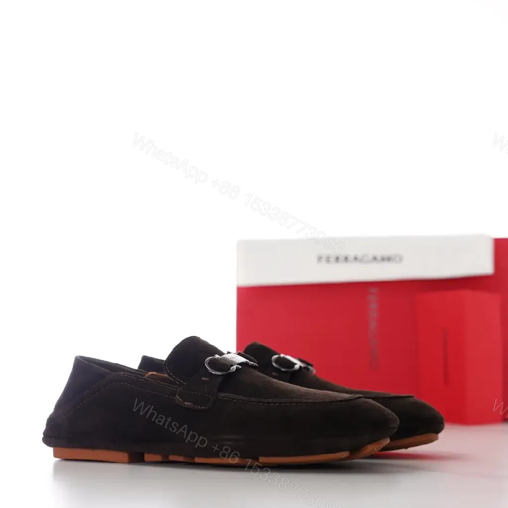 View 5 of Lux Suede Driving Mule with Hardware Detail