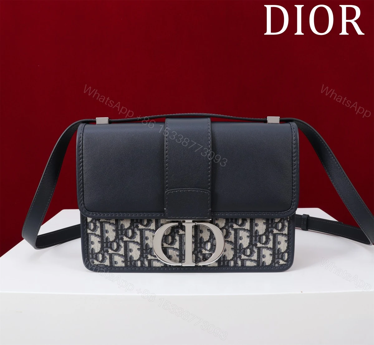 Dior高仿30 Montaigne拼接包 女士CD標誌牛皮織布設計 — view 1