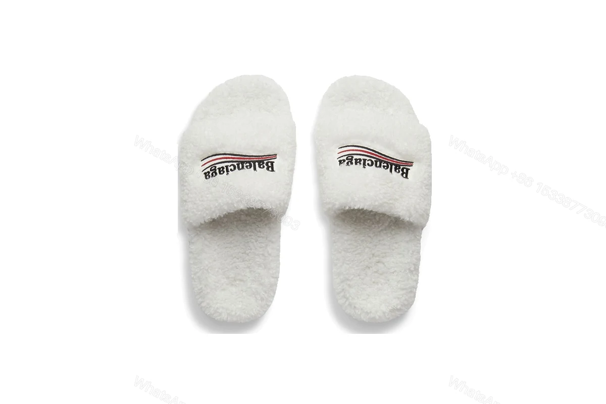 Balenciaga Furry Slide White 654261W2DO19906 — view 2