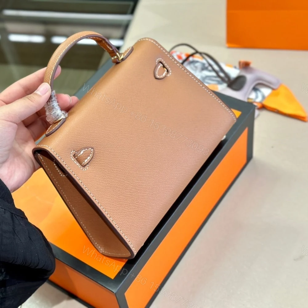 View 7 of Hermes Kelly Mini Epsom Handbag Brown 19Cm