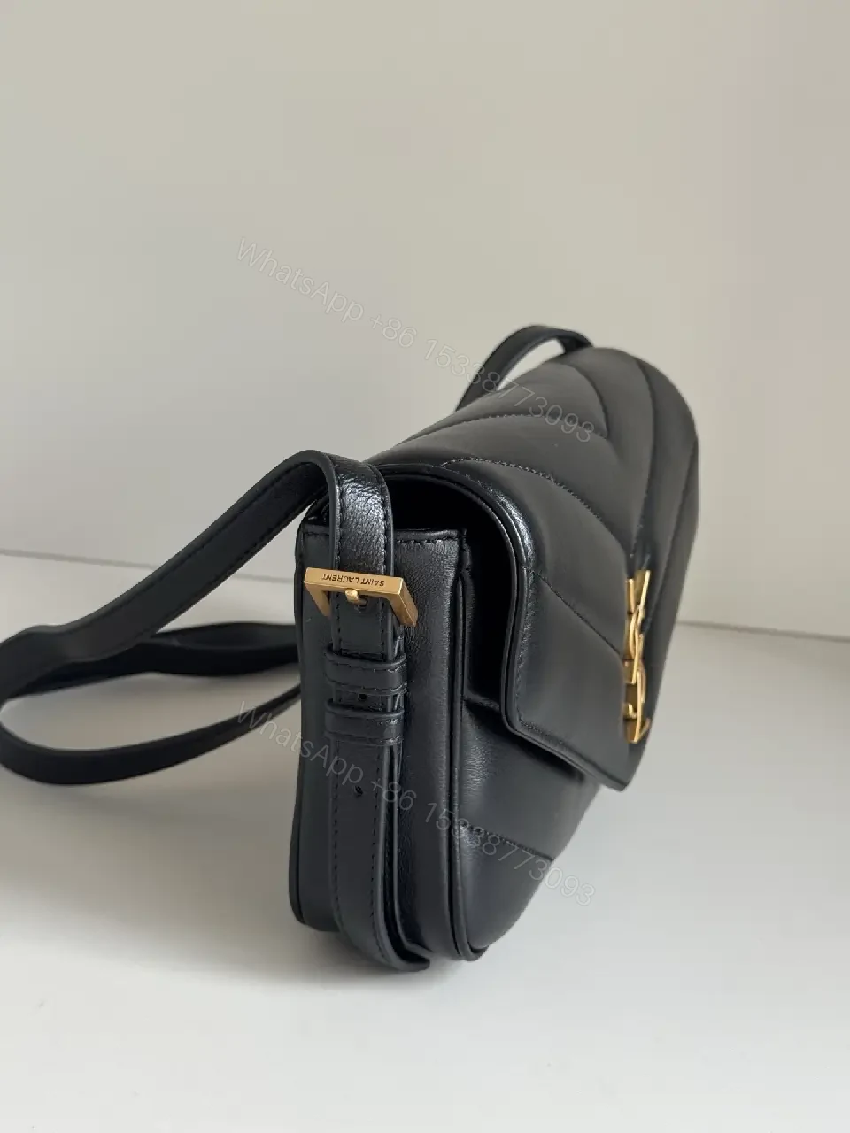 View 9 of Quilted Crossbody Bag in Gold Hardware, Luxe Style, Compact