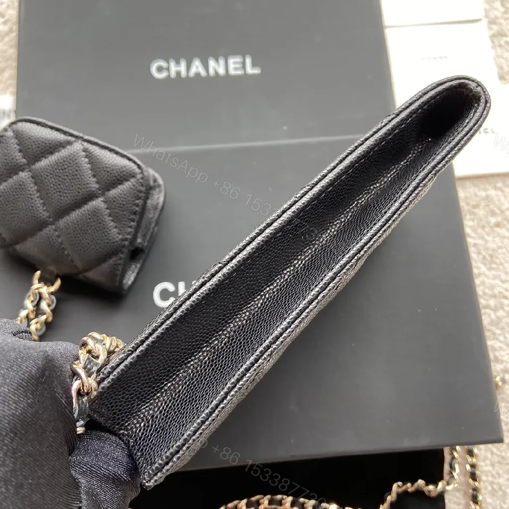 View 4 of Compact Quilted Wallet Bag with Chain Strap