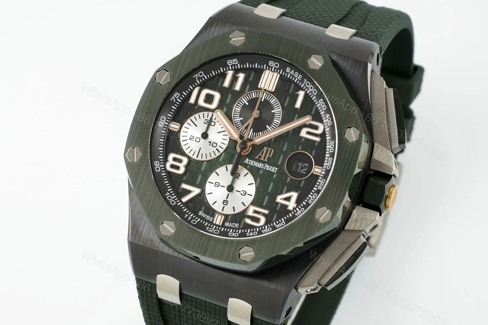 View 3 of BBR Factory Royal Oak Offshore 26400 Series Watch – Green Ceramic Edition with Custom Cal.3126 Movement
