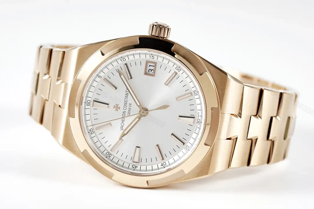 View 2 of Vacheron Constantin Overseas Rose Gold Watch with Brown Leather Strap, 41mm Stainless Steel Case, Sapphire Crystal, 5100 Automatic Movement, 150m Water Resistance, Interchangeable Strap System