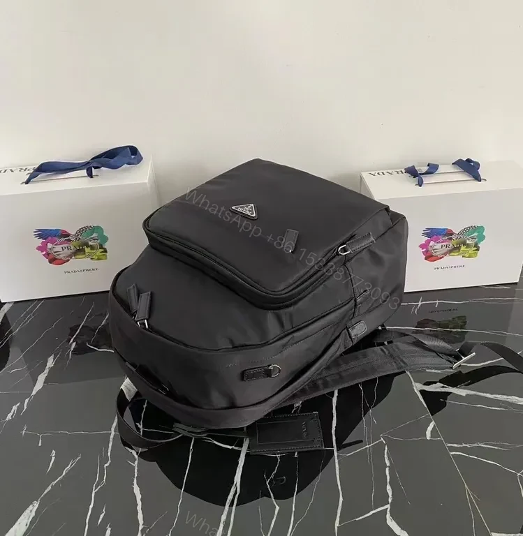View 2 of Graphite Nylon Sleek Tote-Backpack: Subtle Prada-Inspired Luxury