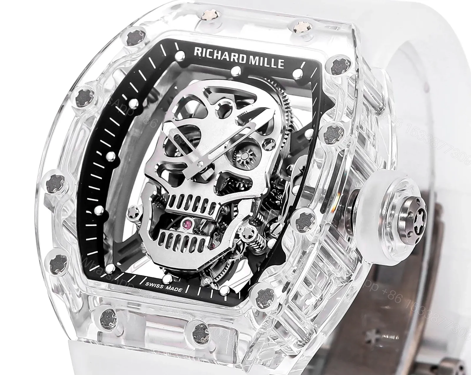 View 4 of KV Factory MS Factory Richard Mille Skull Watch – Transparent