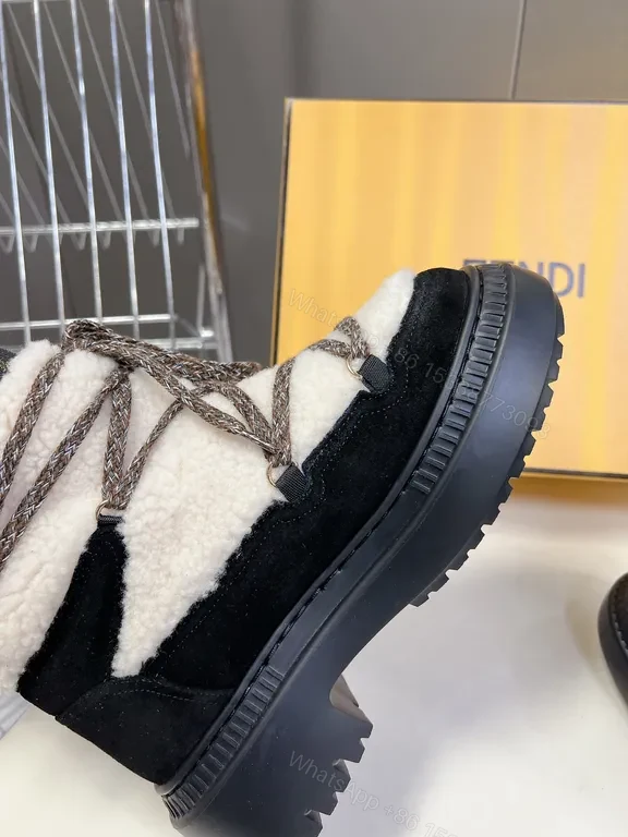 View 4 of Luxury Fendi-Influence Ankle Boot: Textured Leather, Bold Silhouette