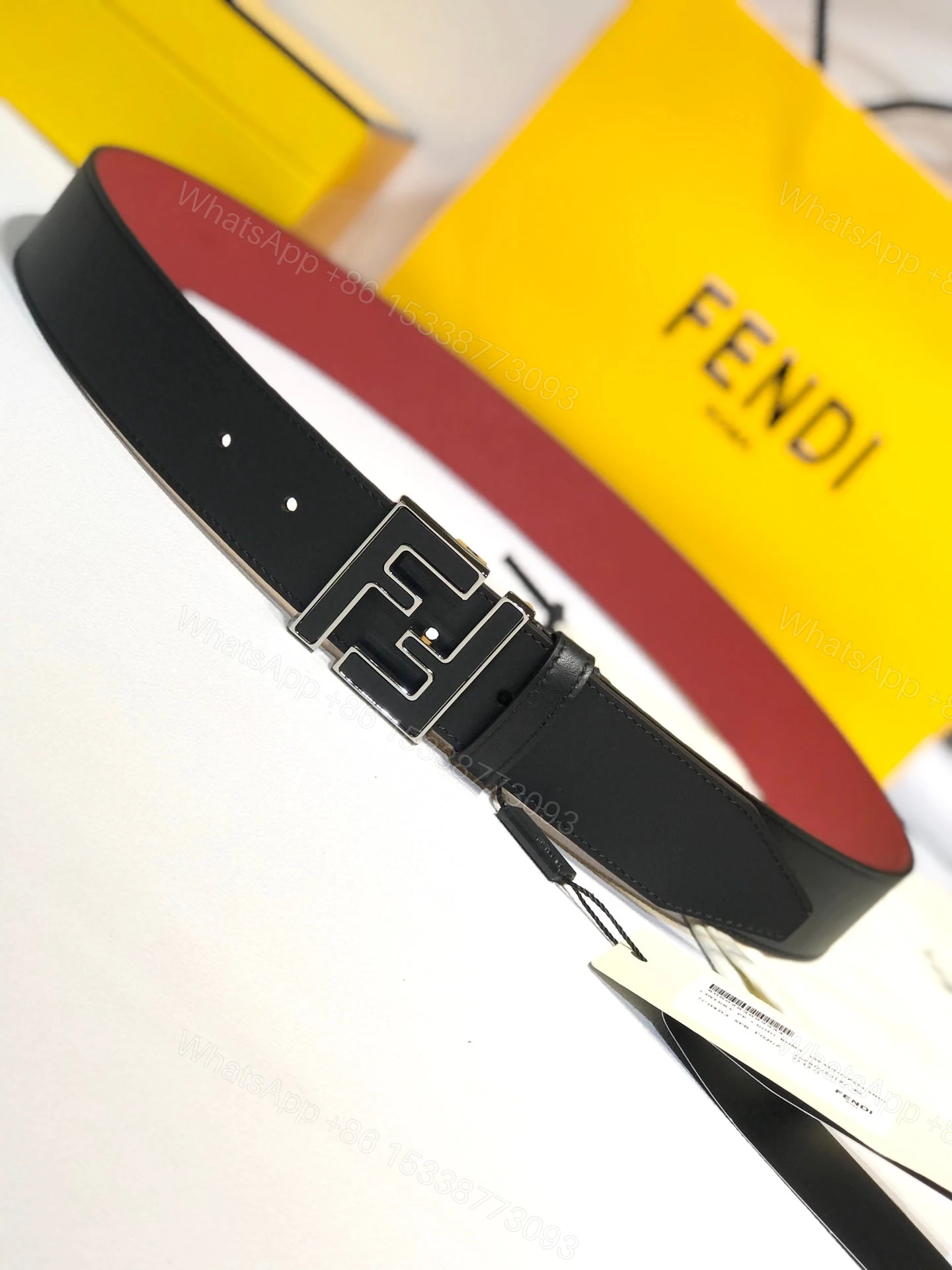 View 3 of FENDI LEATHER BETL BLACK 40MM