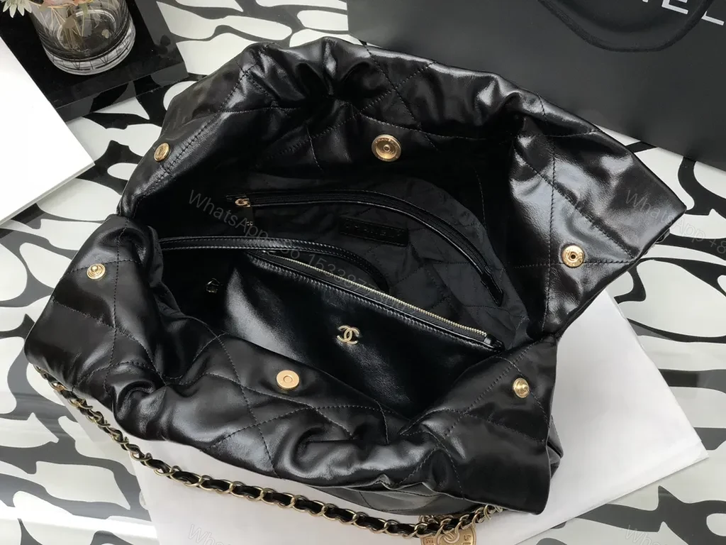 View 3 of Chanel-Inspired Quilted Leather Tote - Luxury Everyday Carry