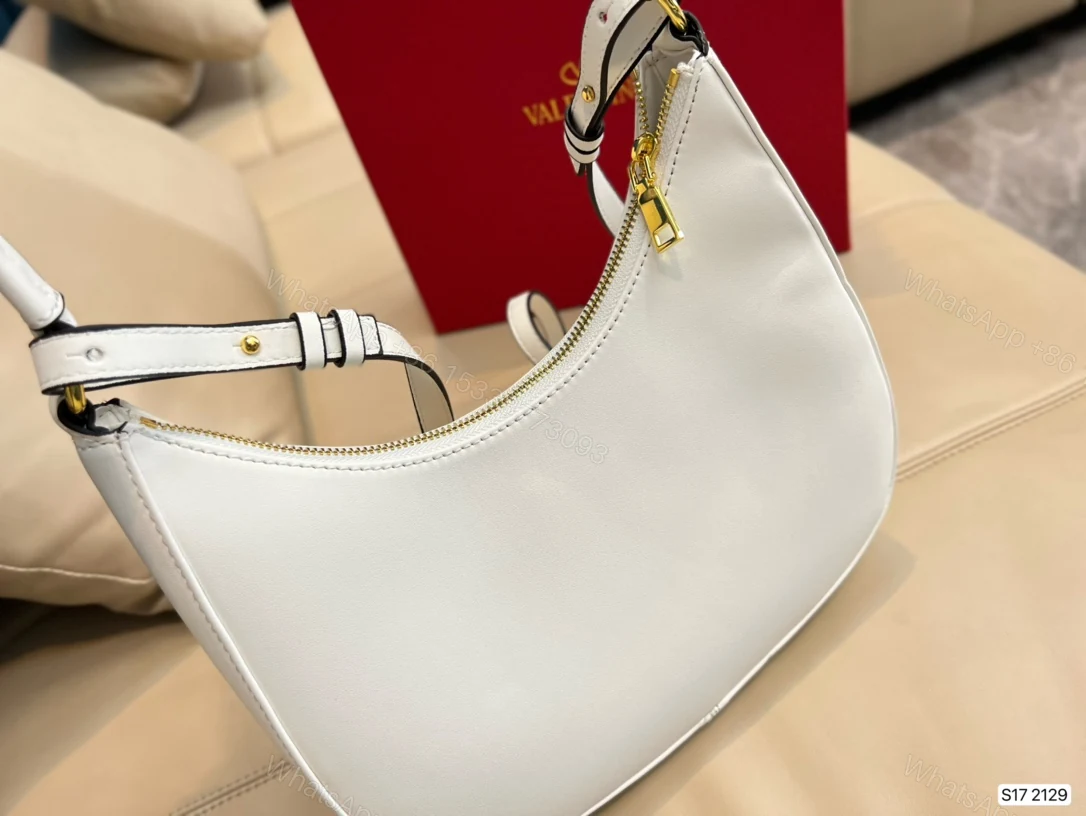 View 3 of VALENTINO STUD SIGN CALFSKIN HOBO BAG IN WHITE 1W2B0K69EIMI16
