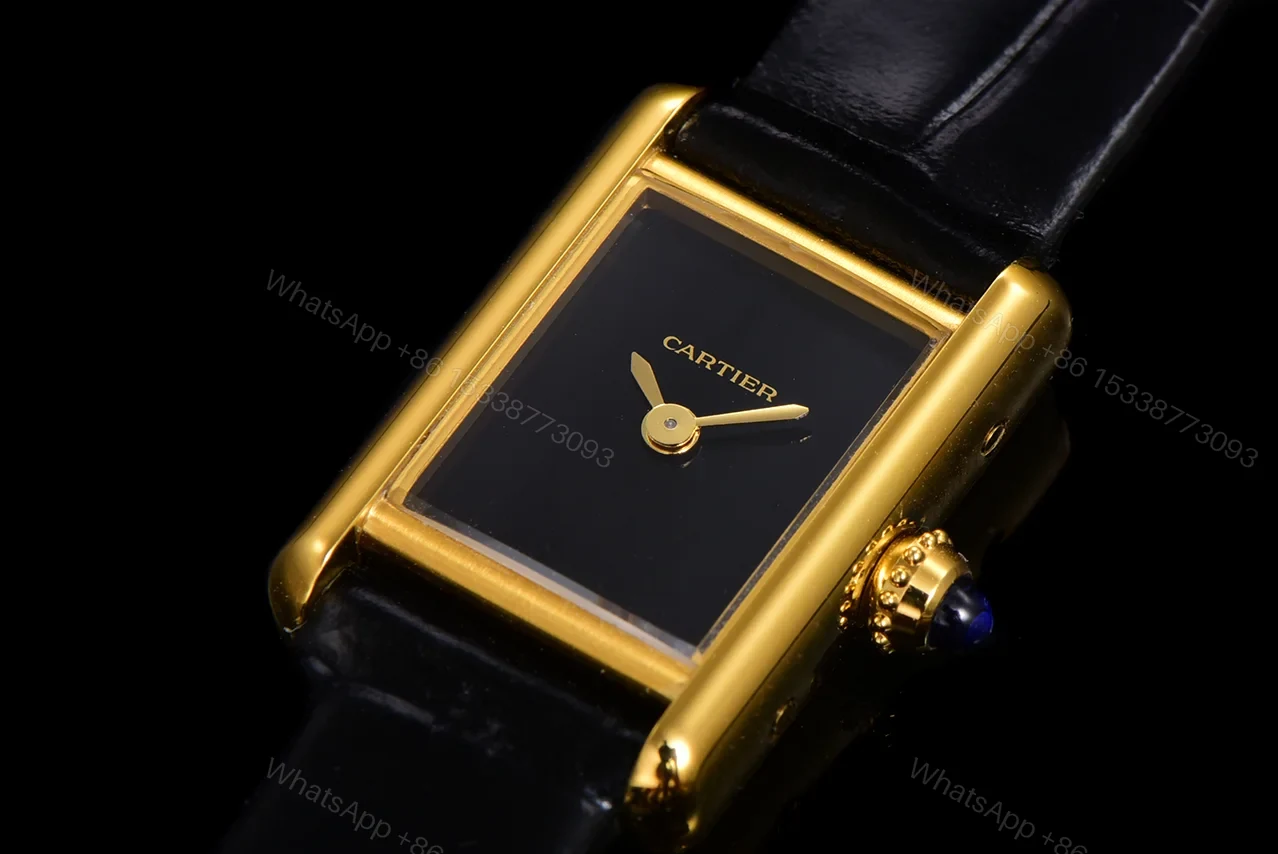 View 3 of Cartier Tank Louis Cartier Large Manual Yellow Gold Black WGTA0091