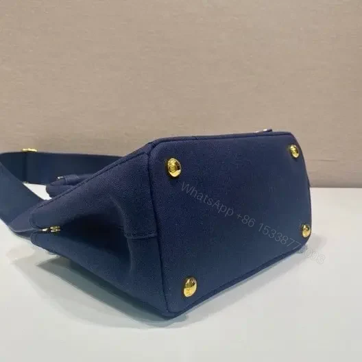 View 7 of 高仿Prada*1BA038刺繡徽標Tote手袋深藍Mini免檢版