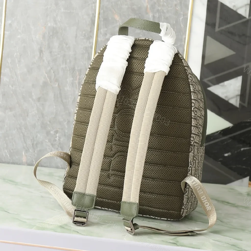 View 8 of Olive Monogram Backpack: Premium Canvas, Compact Design, All-Day Comfort