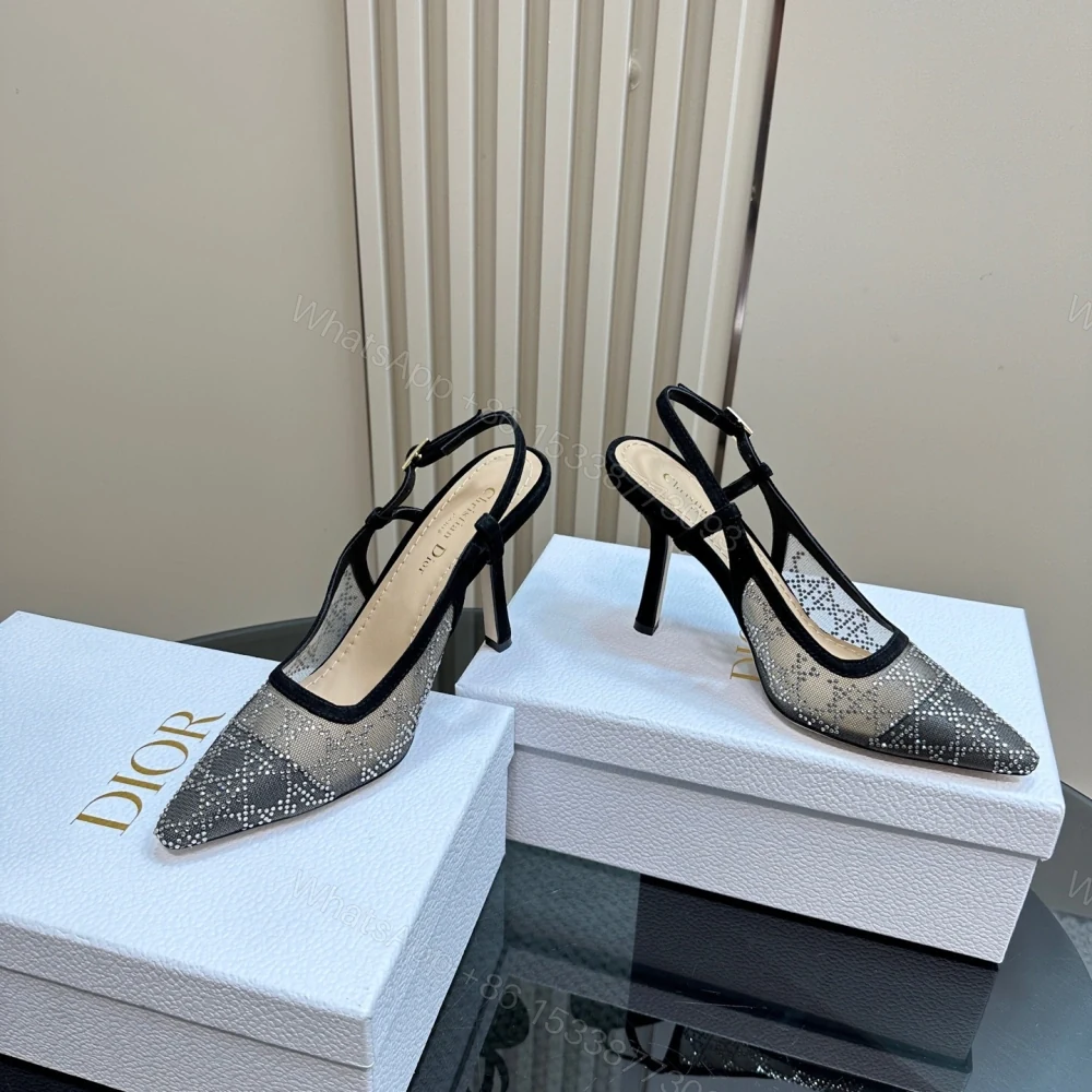 View 6 of 高仿Dior*Capture系列KCV303網鑽細高踭鞋10CM黑色免檢版