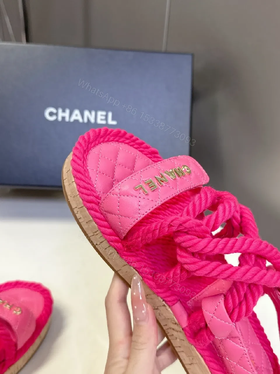 View 9 of Vibrant Pink Textured Slides – Quilted Comfort, Everyday Style