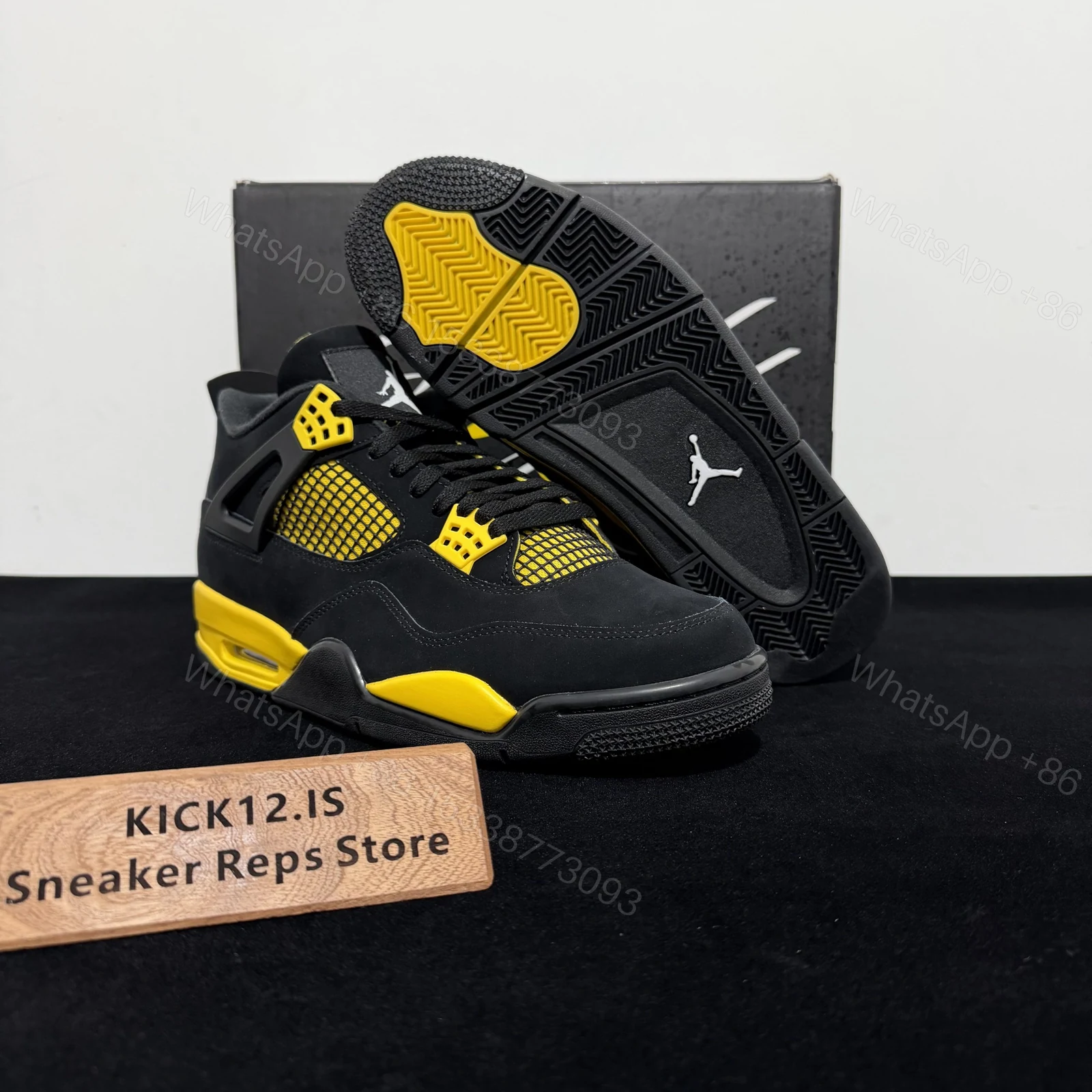View 3 of Air Jordan 4 Retro Yellow Thunder 2023 Reps