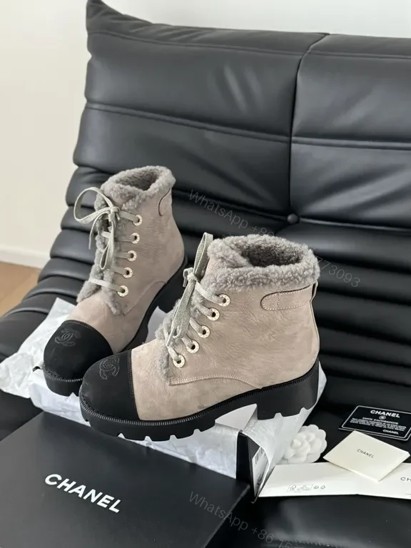 View 3 of CozyShear Combat Boots: Luxe, All-Weather, Urban Style