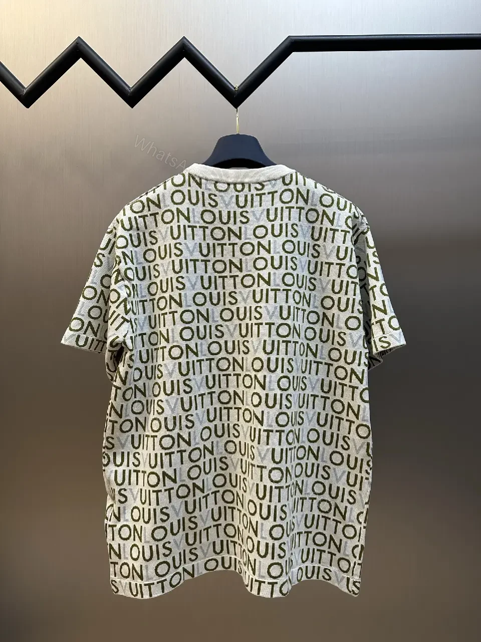 View 7 of White Monogram Short-Sleeve Crewneck T-Shirt with All-Over LV Pattern
