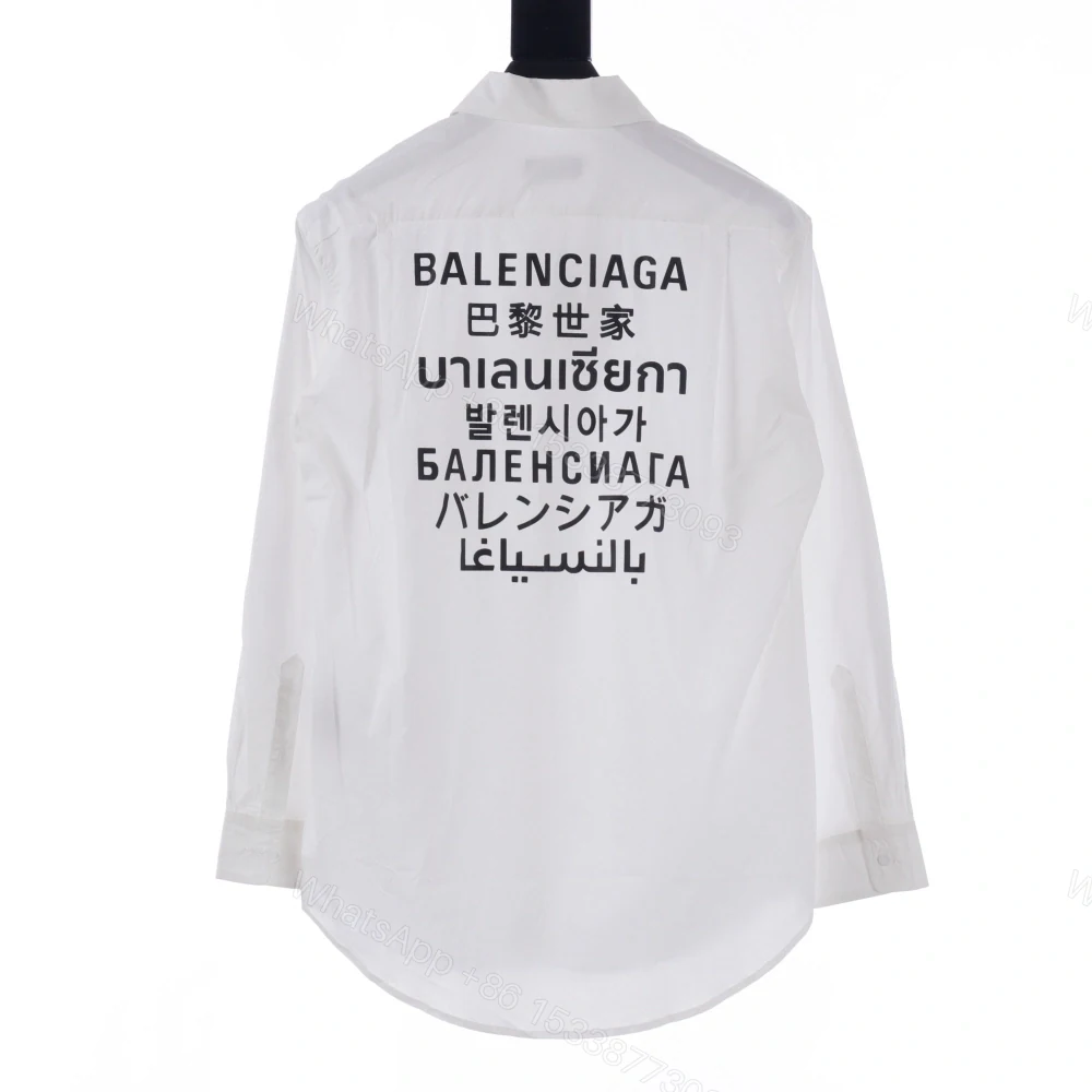 View 2 of 高仿Balenciaga*SS24系列647357七國語言襯衫白色