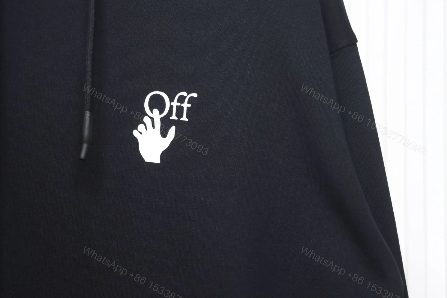 View 4 of Off-white Caravaggio black and white religious hoodie