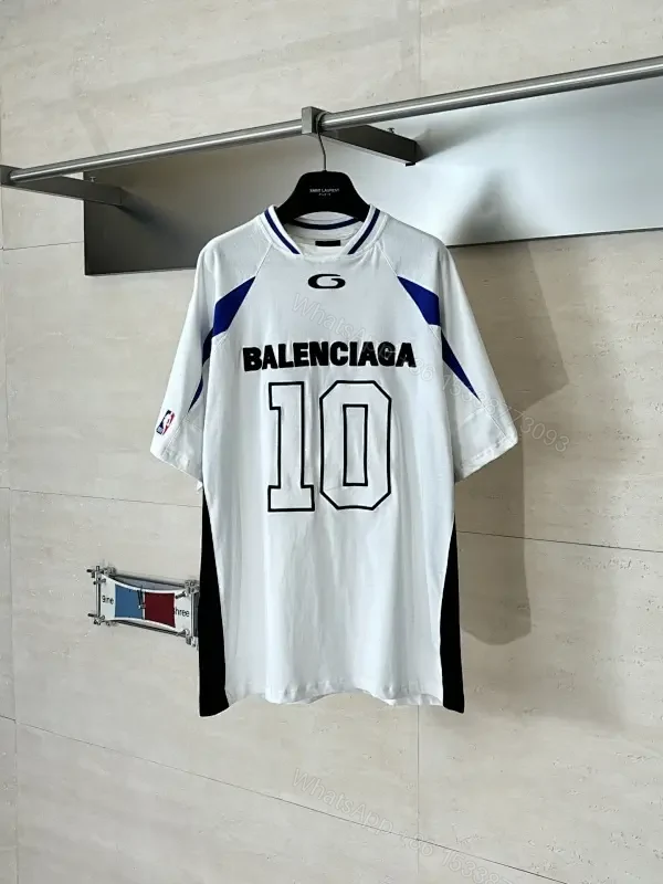 Bold Performance Jersey: White/Blue, Luxe Streetwear Top — view 1