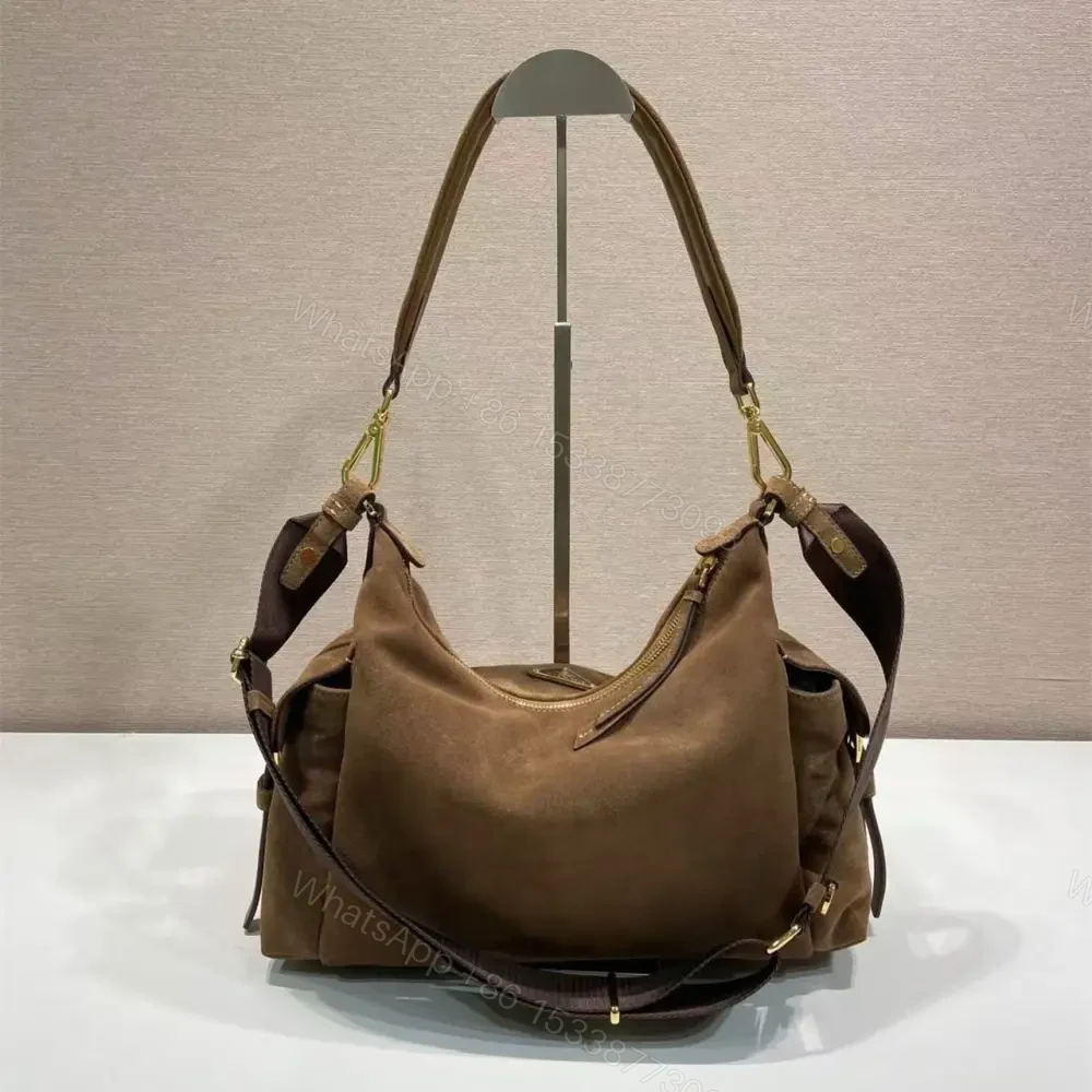 View 2 of 高仿Prada*Explore系列1BC264麂皮單肩包大號肉桂色免檢版