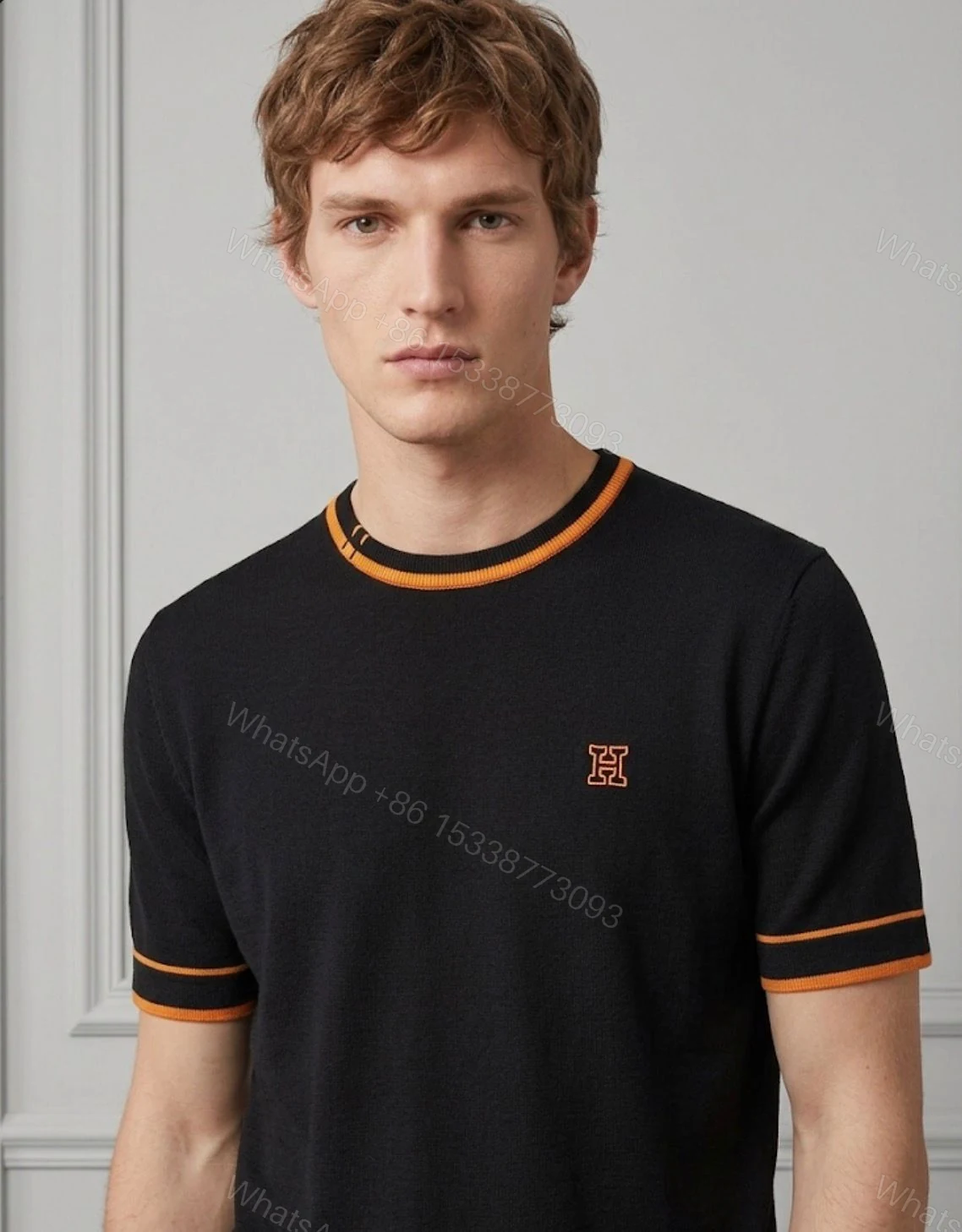 View 17 of FIRST COPY HERMES DESIGNER KNITTED ROUND NECK SUMMER T-SHIRT