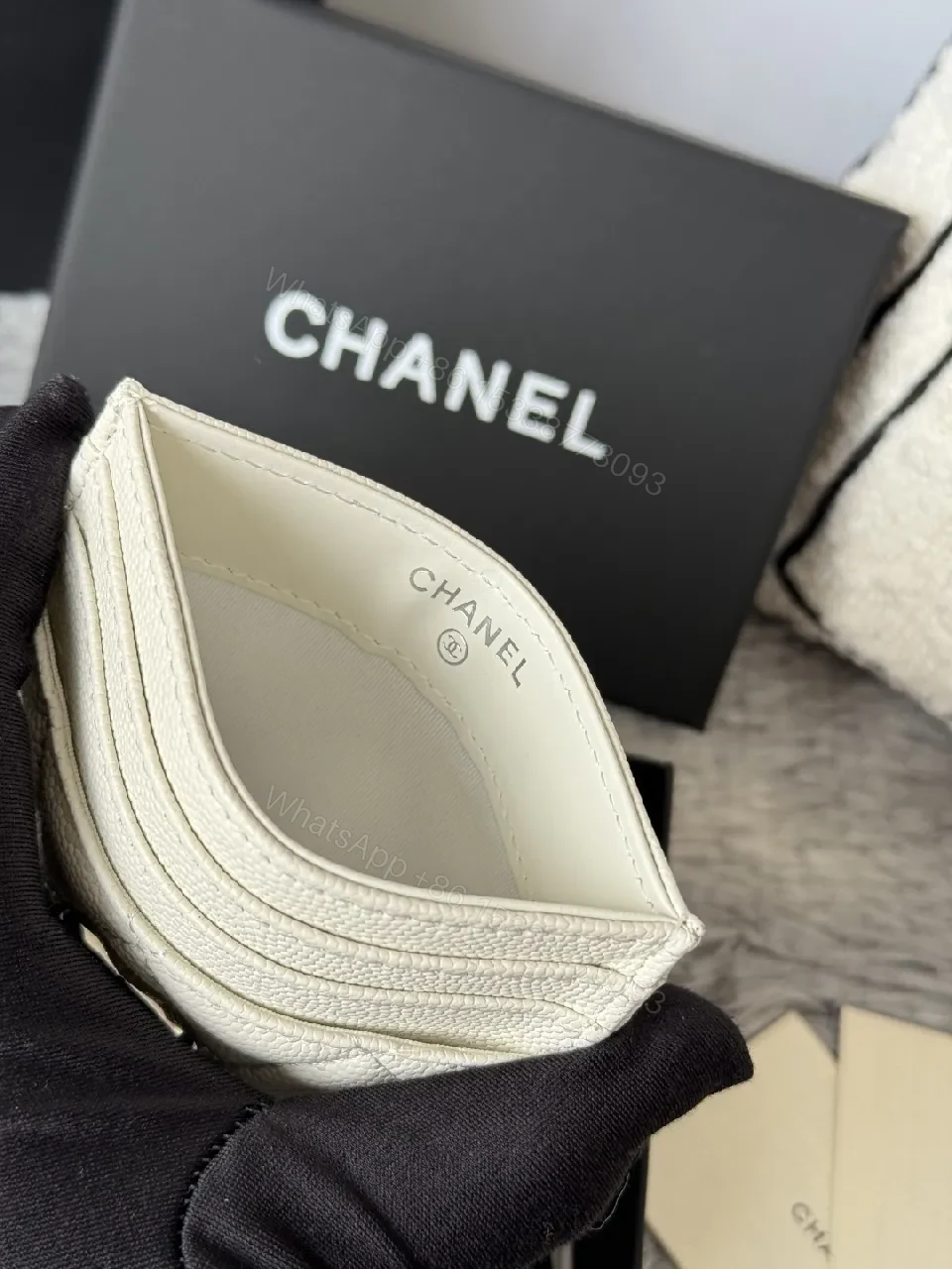 View 6 of Quilted Lambskin Wallet | Silver Logo, Compact & chic