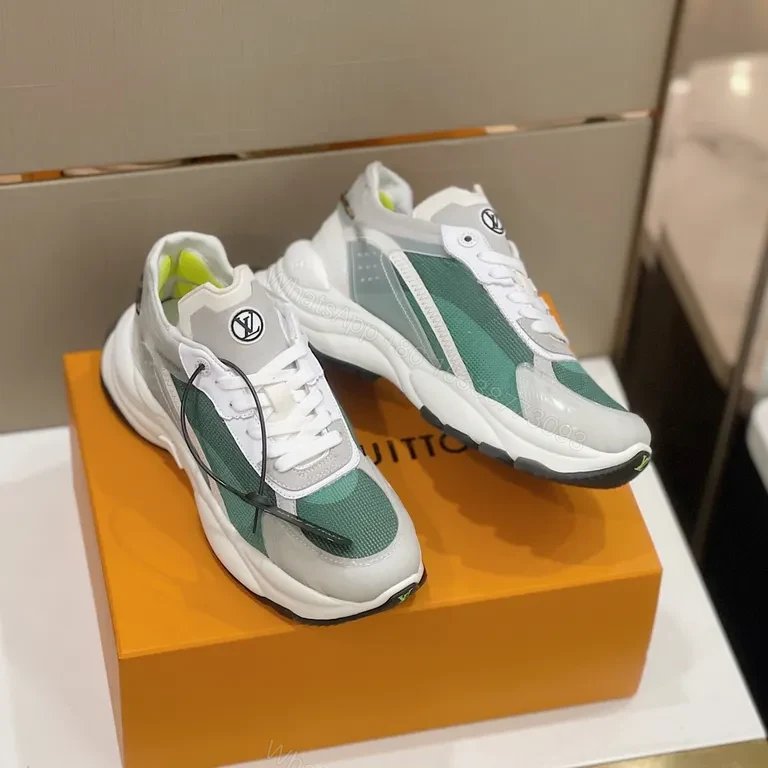 View 2 of Green Mesh LV-Inspired Sneakers: All-Day Comfort, Luxe Style