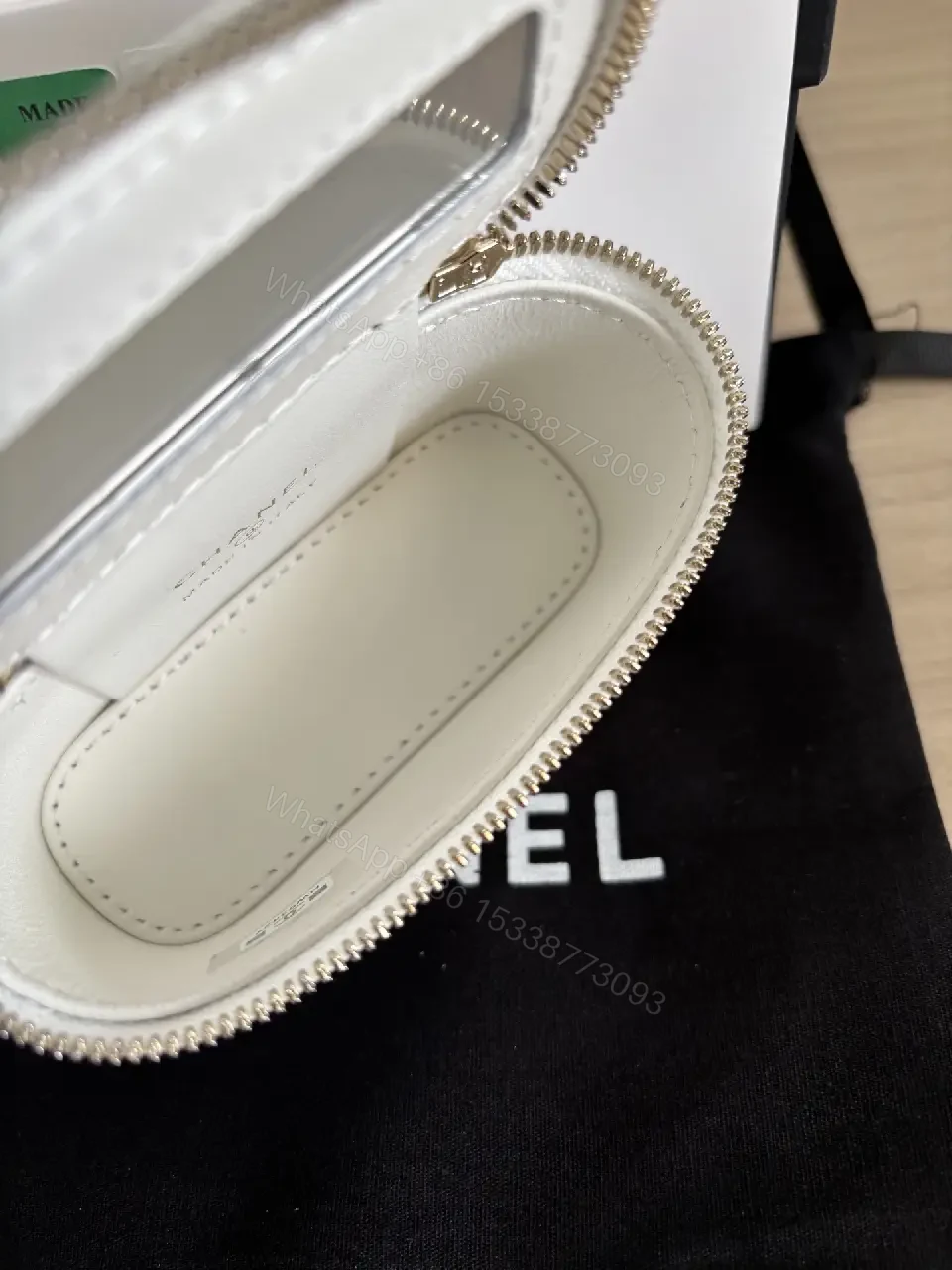 View 5 of White Quilted Mini Bag with Gold Chain, Luxe Everyday Carry