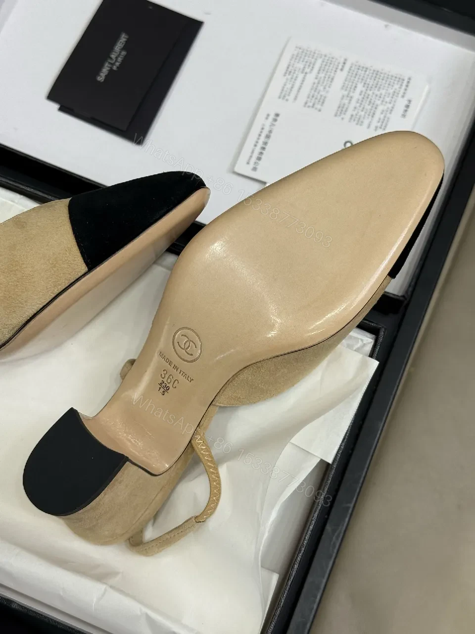 View 6 of Chic Black-Toed Suede Slingbacks: Subtle Texture, Bold Presence