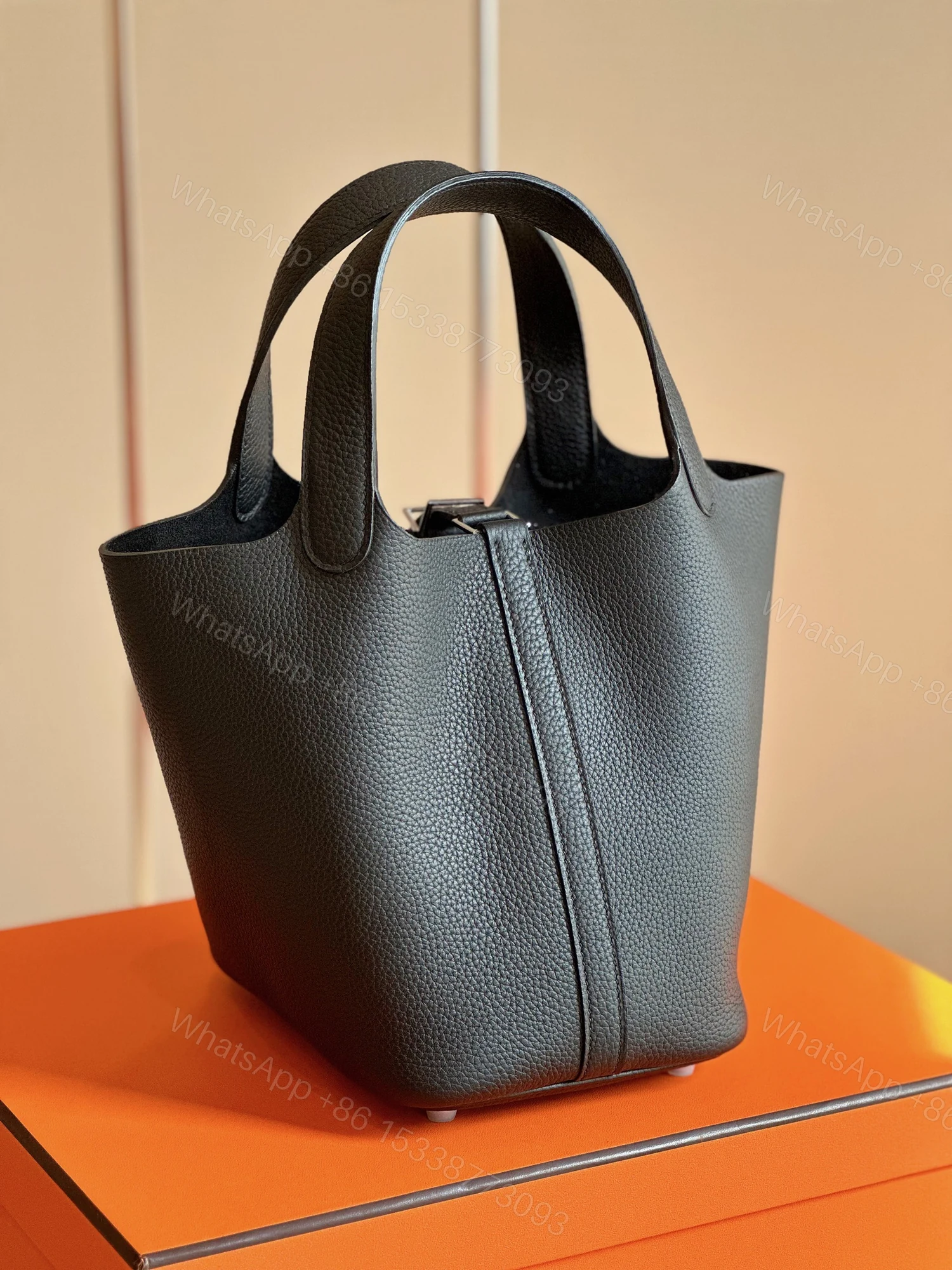 View 5 of Hermes Picotin 18 Black Togo Leather Sliver Hardware