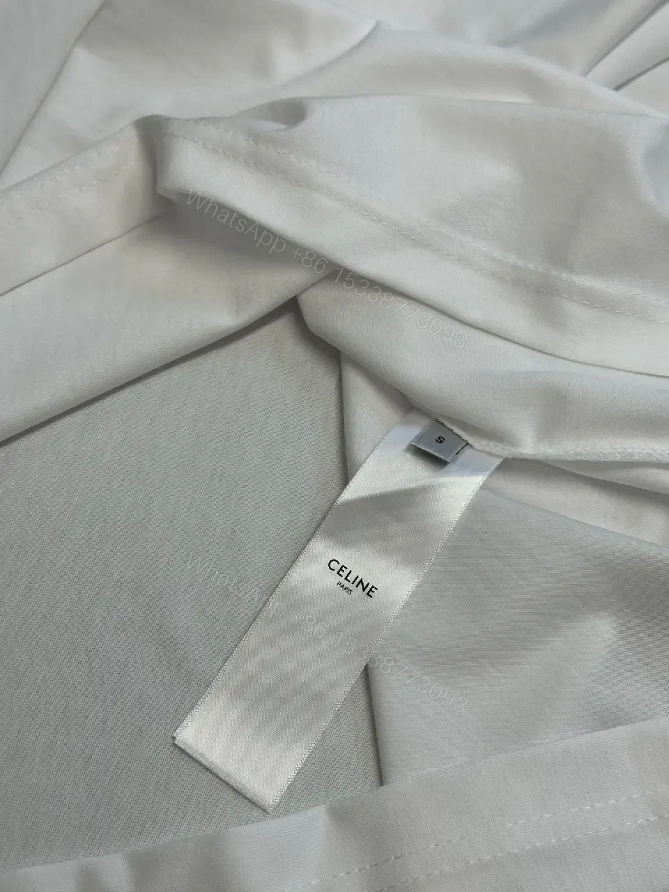 View 5 of Premium Cotton Oversized Tee with Bold Logo, White, Luxe Streetwear