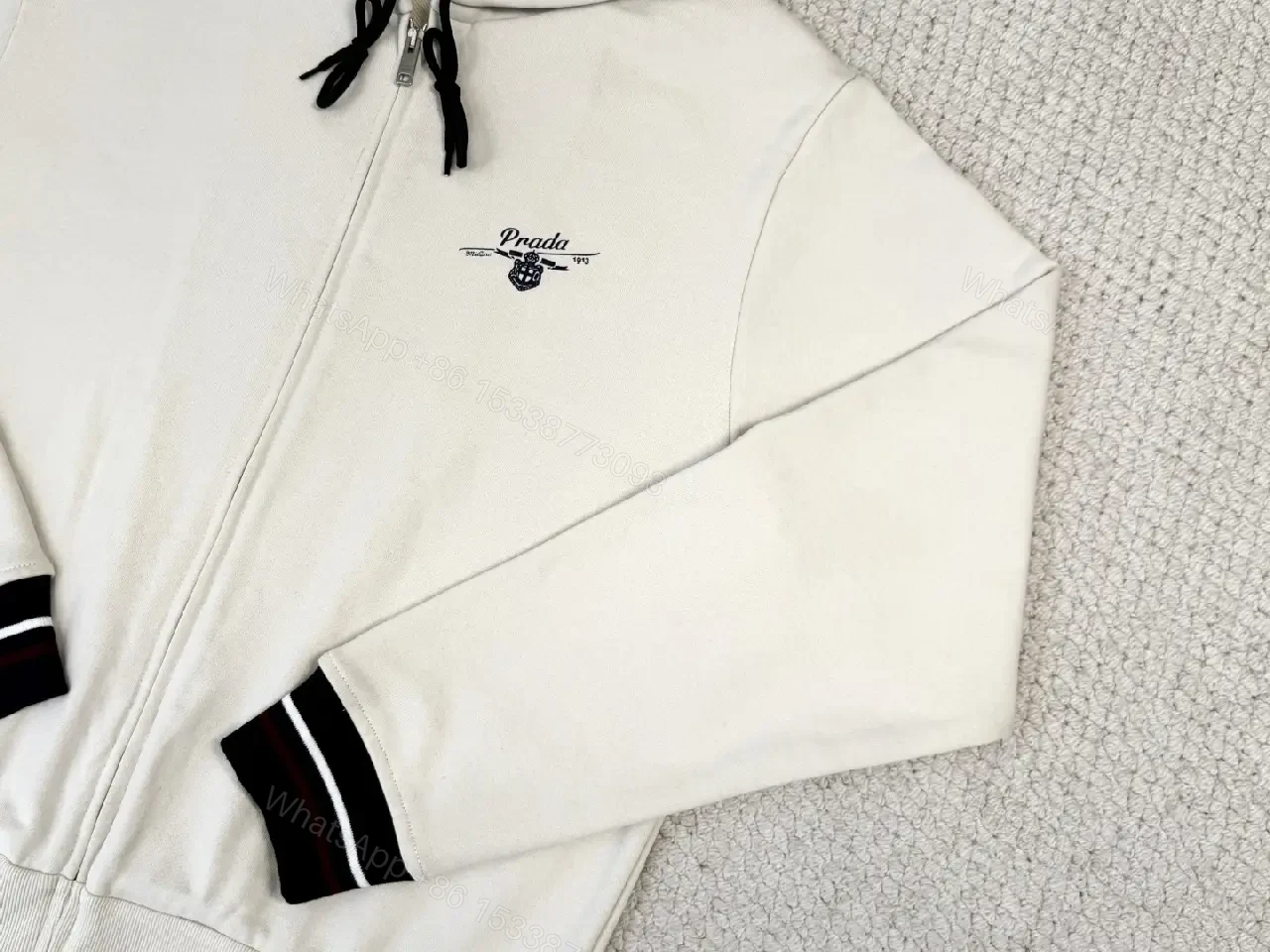 View 6 of Off-White Cotton-Blend Minimalist Zip Hoodie