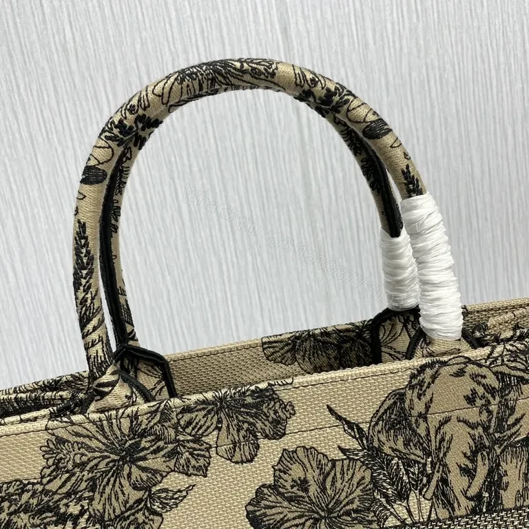 View 3 of Botanical Dior-Style Tote: Statement Pattern, Everyday Versatility