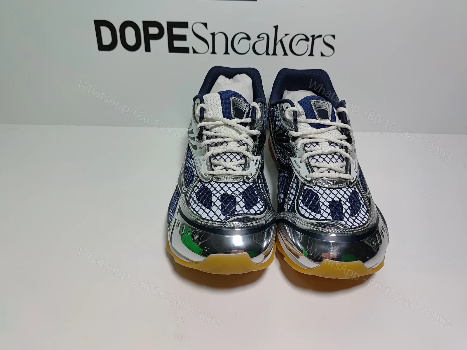 View 8 of Bottega Veneta Orbit Deep Blue Silver