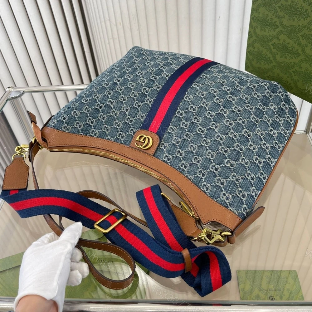 View 3 of Gucci Ophidia Small Shoulder Bag Blue Denim 42Cm